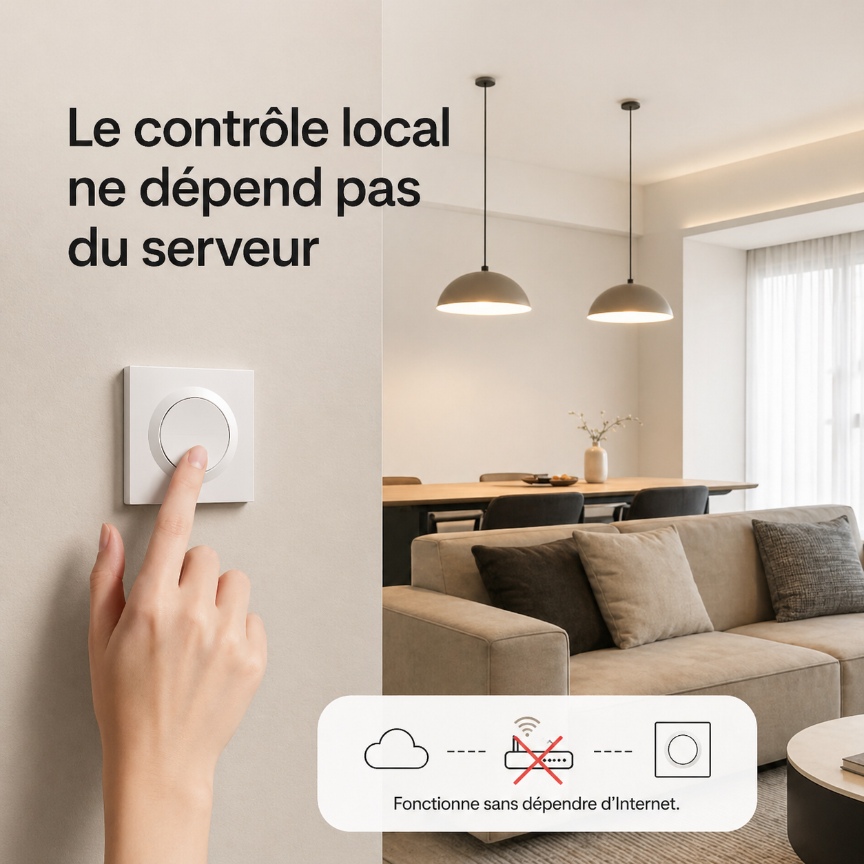 NéoSwitch Orb-Matter Dual Pro, contrôle local indépendant du serveur pour une commande fiable.