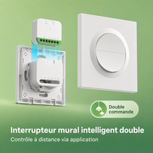 NéoSwitch Orb-Matter Dual Pro, interrupteur mural intelligent double contrôlé à distance via application.