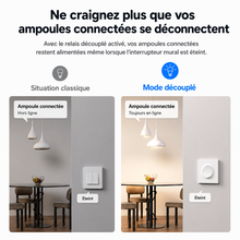 NéoSwitch Orb-Matter Dual Pro, mode découplé pour éviter la déconnexion des ampoules connectées.