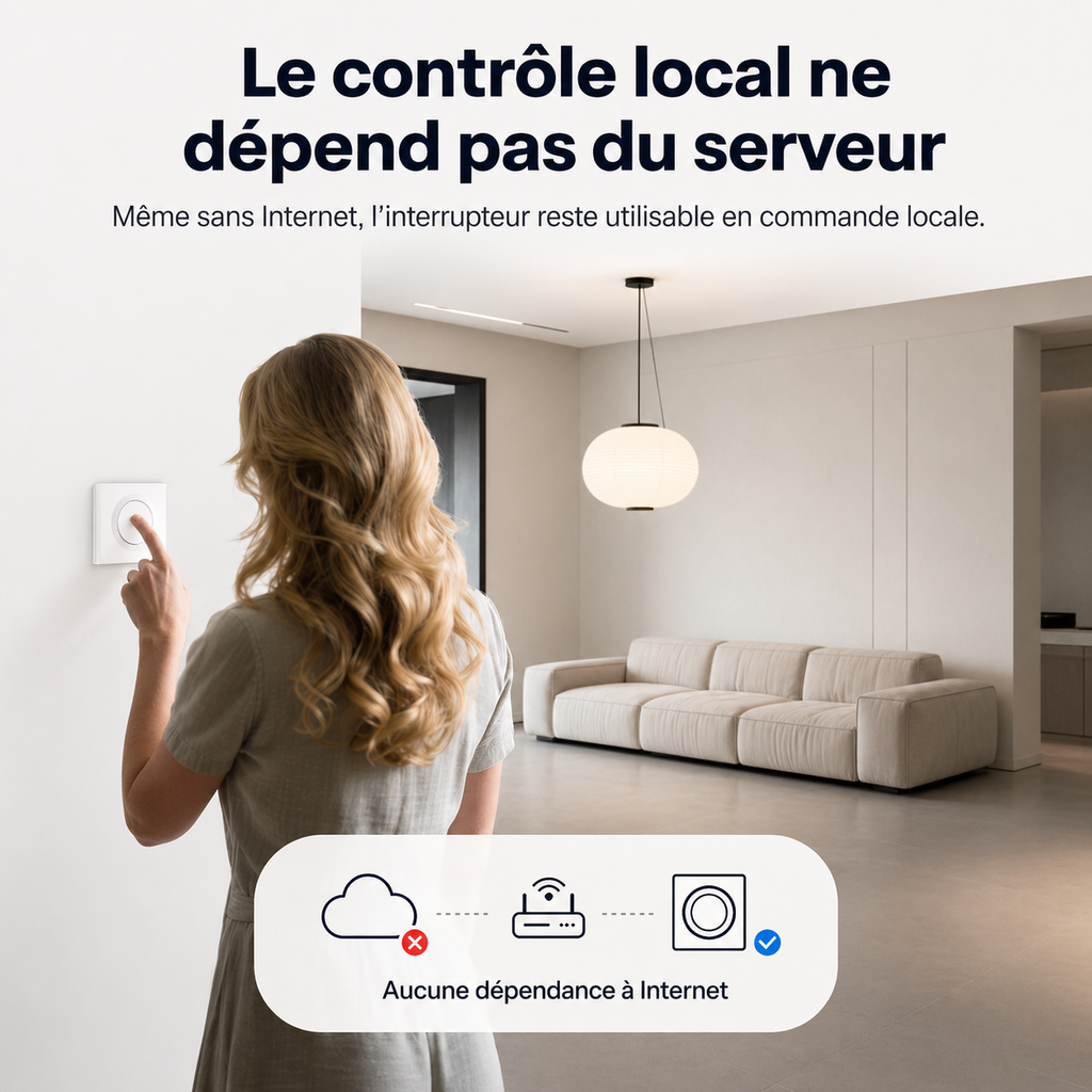 NéoSwitch Orb-Matter Pro, contrôle local qui ne dépend pas du serveur pour une commande stable et rapide.