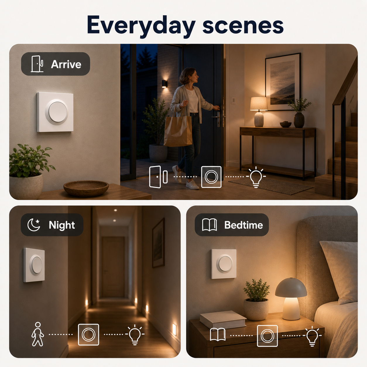 Everyday lighting scenes controlled by NéoSwitch Orb-Matter Pro