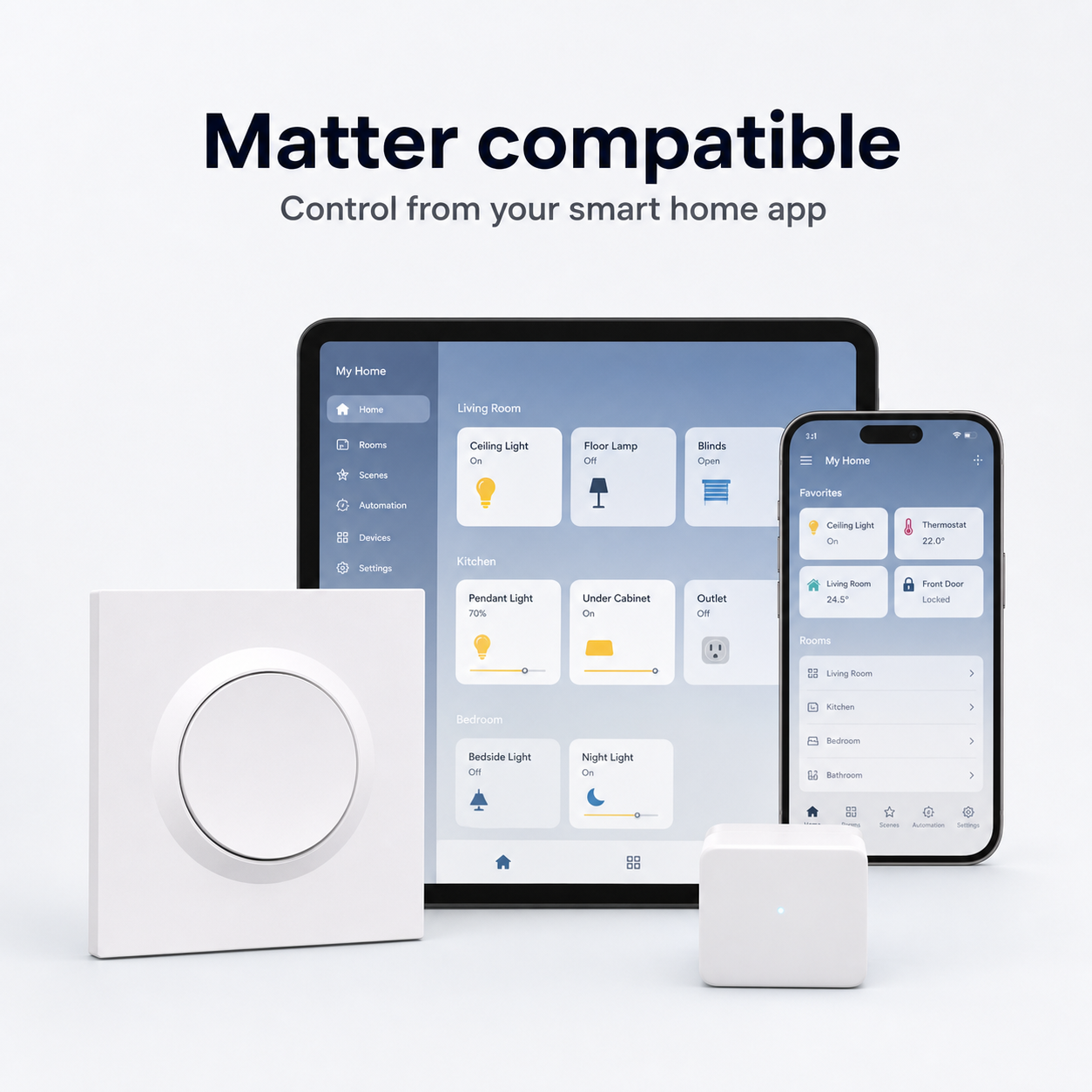 Matter compatible smart home app control for NéoSwitch Orb-Matter Pro