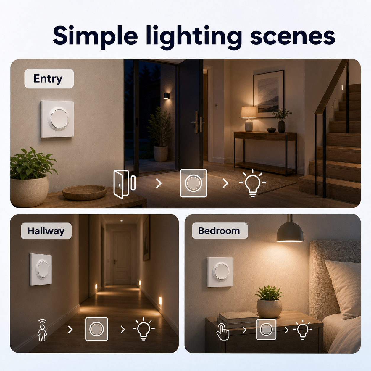 Simple lighting scenes with NéoSwitch Orb-Matter Pro wall switch