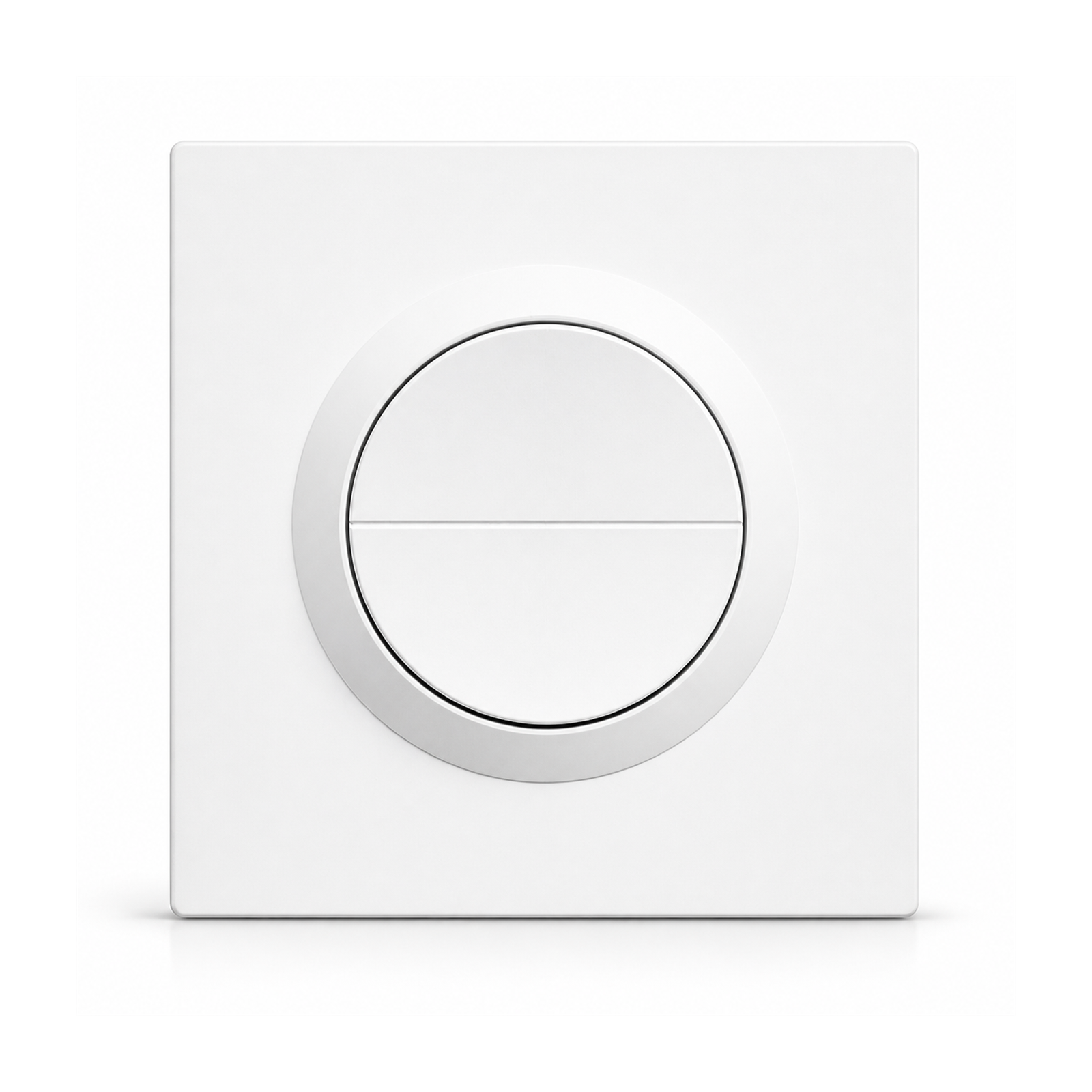 Interrupteur mural NéoSwitch Orb-Zigbee Dual Pro 16A blanc en vue de face sur fond blanc.
