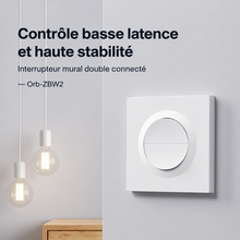 NéoSwitch Orb-Zigbee Dual Pro, interrupteur mural double connecté avec contrôle basse latence et haute stabilité.