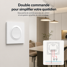 NéoSwitch Orb-Zigbee Dual Pro, double commande pour simplifier le quotidien avec schéma de câblage mural.