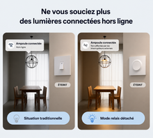 NéoSwitch Orb-Zigbee Dual Pro, mode relais détaché pour éviter que les lumières connectées passent hors ligne.