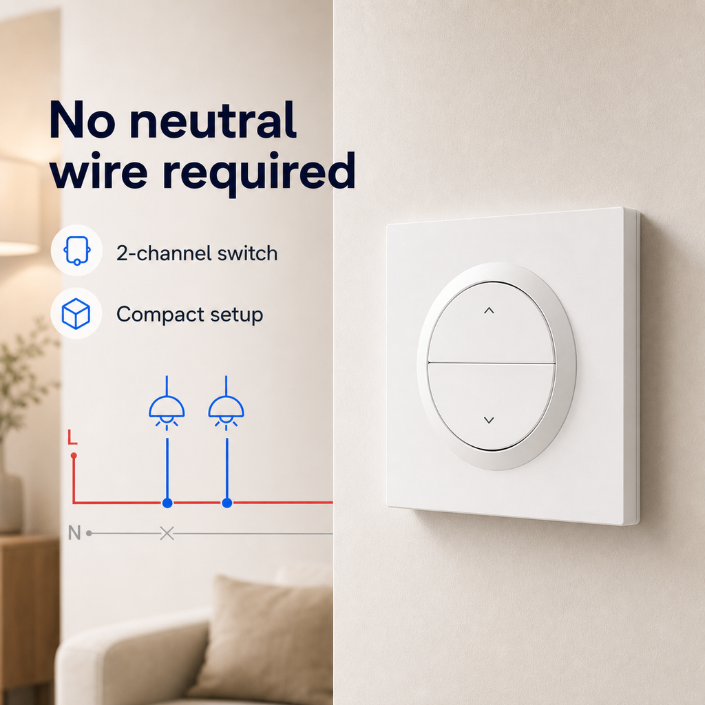 No neutral wire required feature image for NéoSwitch Orb-Zigbee Dual Pro