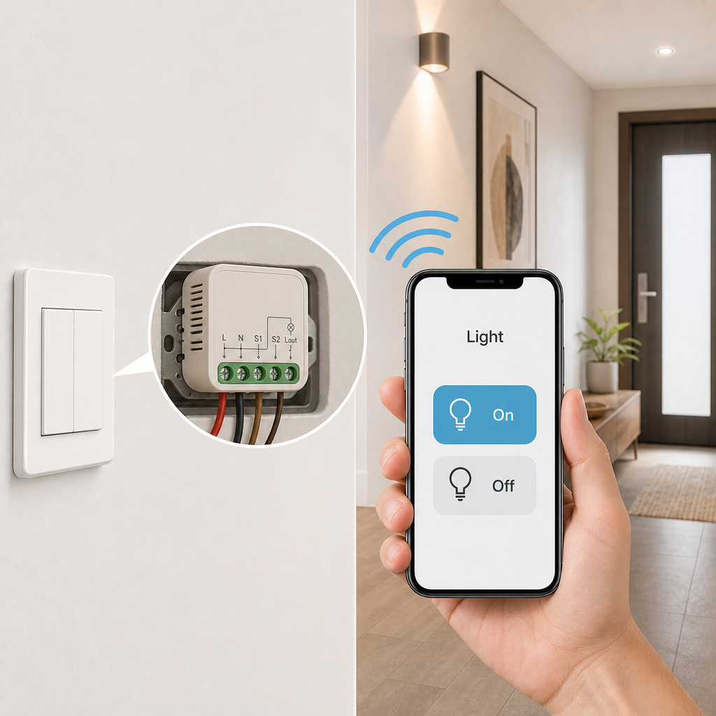 Generic app remote control for mini smart switch module