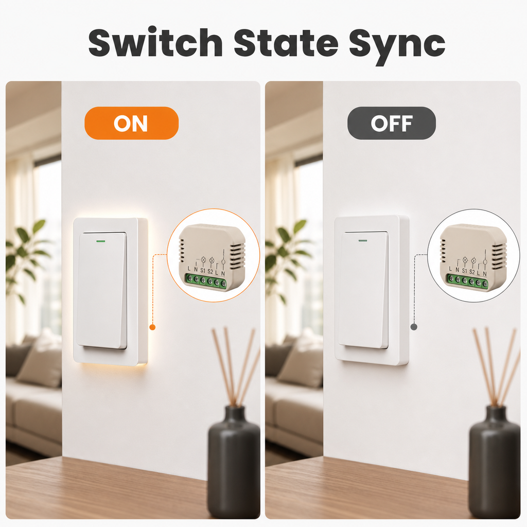 Switch state sync example for mini smart switch module