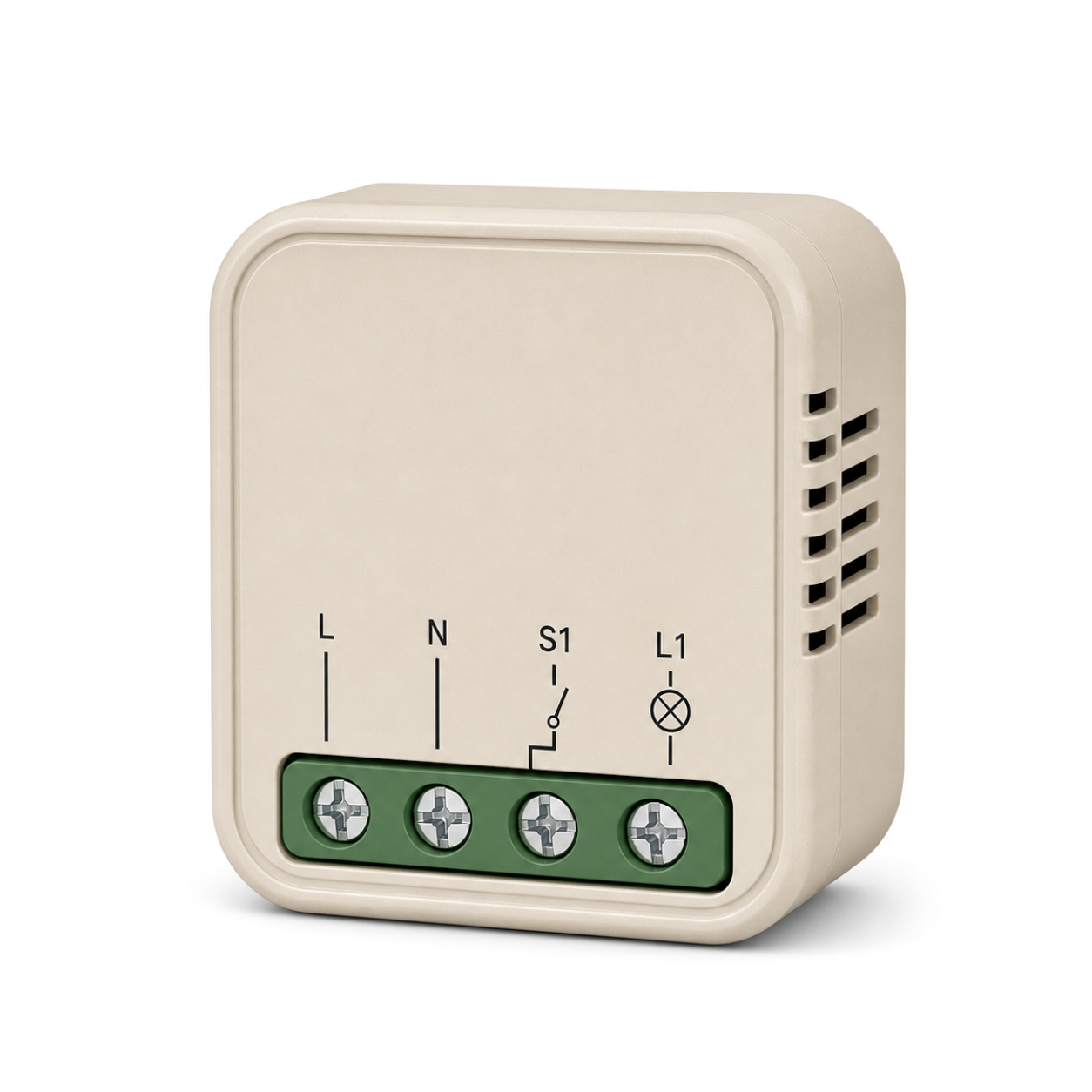Module interrupteur connecté Wi-Fi 1 circuit NéoSwitch Ring Mini Comfort sur fond blanc