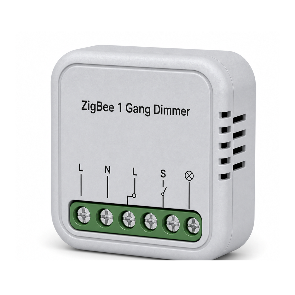 Module variateur connecté ZigBee 1 circuit NéoSwitch Ring Mini Comfort sur fond blanc