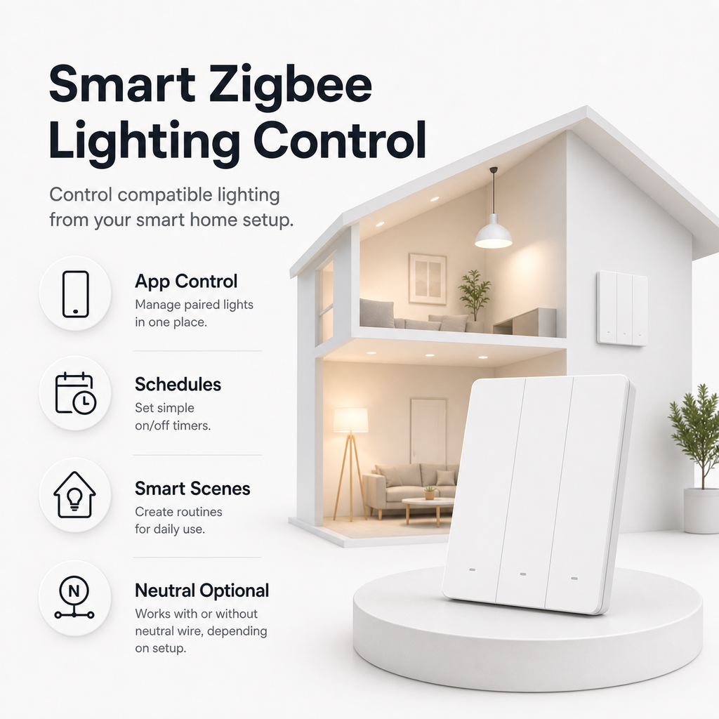 Smart Zigbee lighting control feature overview for NéoSwitch ZBM5 Pro wall switch