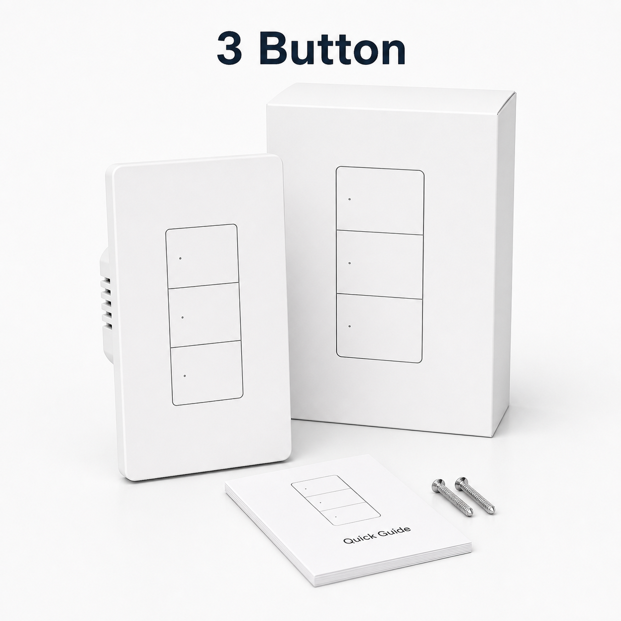 Three-button ZBM5 Pro US-format wall switch variant with neutral packaging