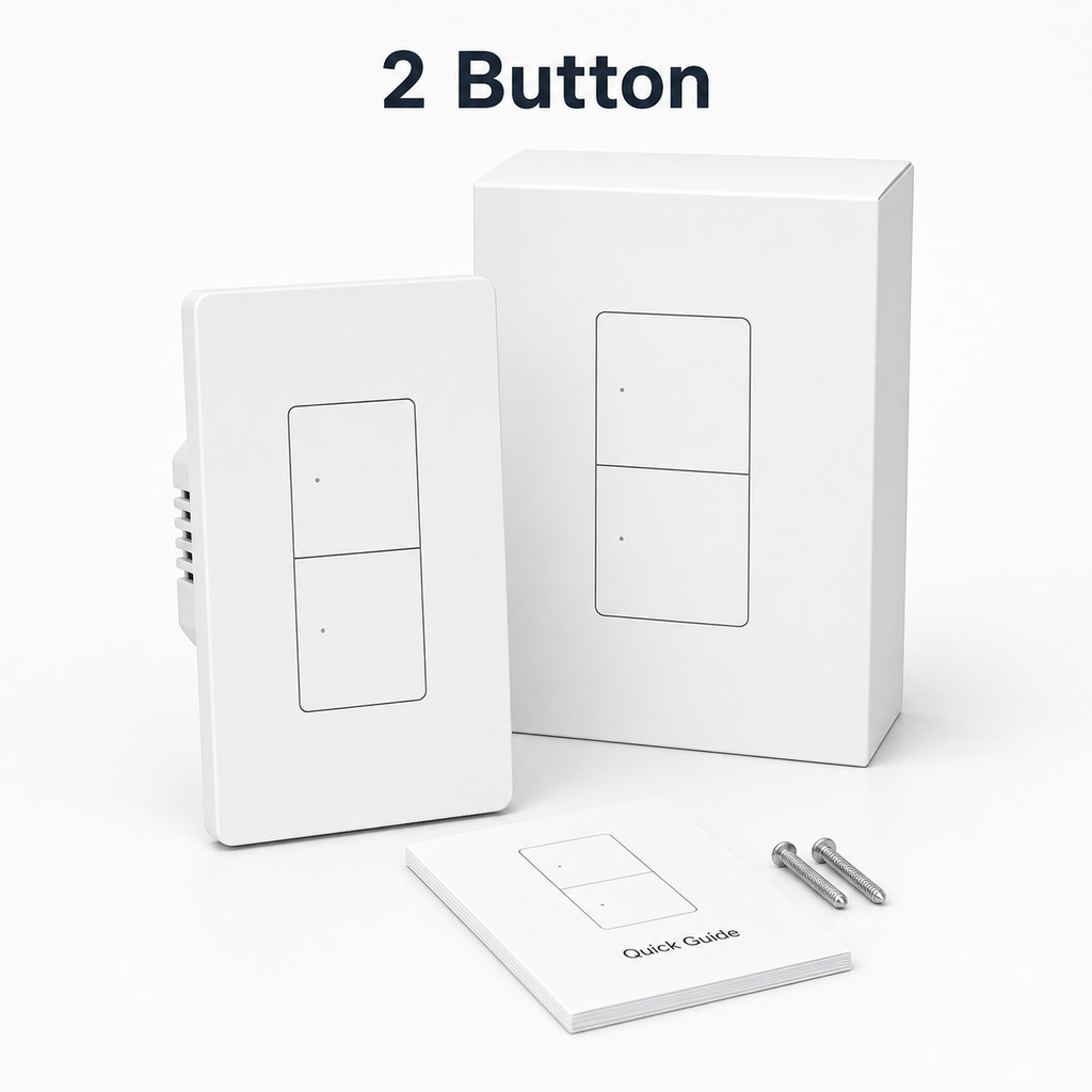 Two-button ZBM5 Pro US-format wall switch variant with neutral packaging