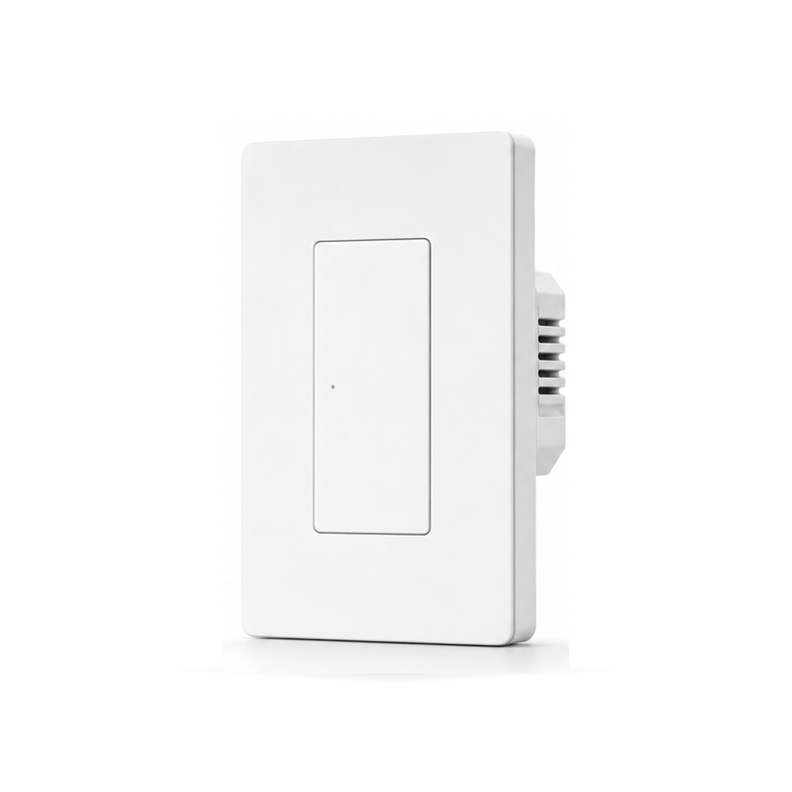 Interrupteur mural Zigbee NéoSwitch ZBM5 Pro blanc un canal au format US sur fond studio blanc.