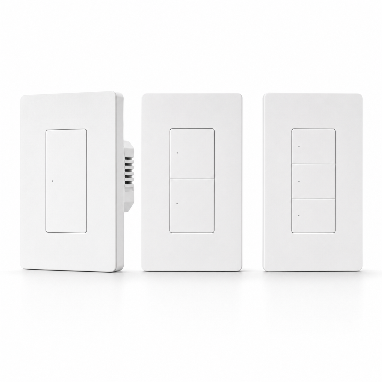 Studio range of ZBM5 Pro US-format smart wall switches with one, two and three button variants