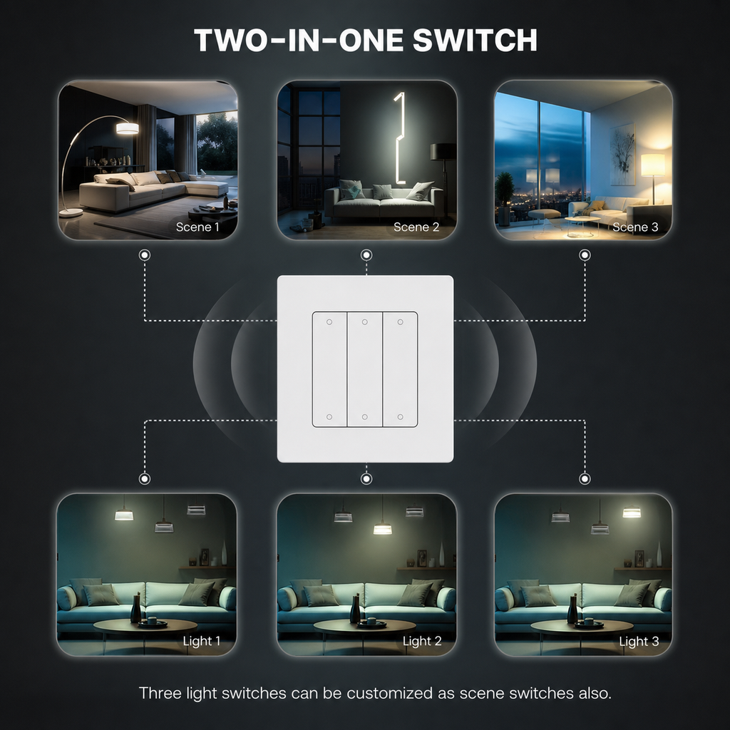 NéoTab Comfort two-in-one switch scene control feature
