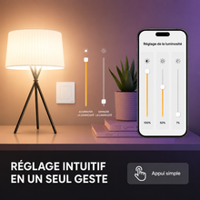 NéoTab Comfort, réglage intuitif de la luminosité depuis l'application par appui simple