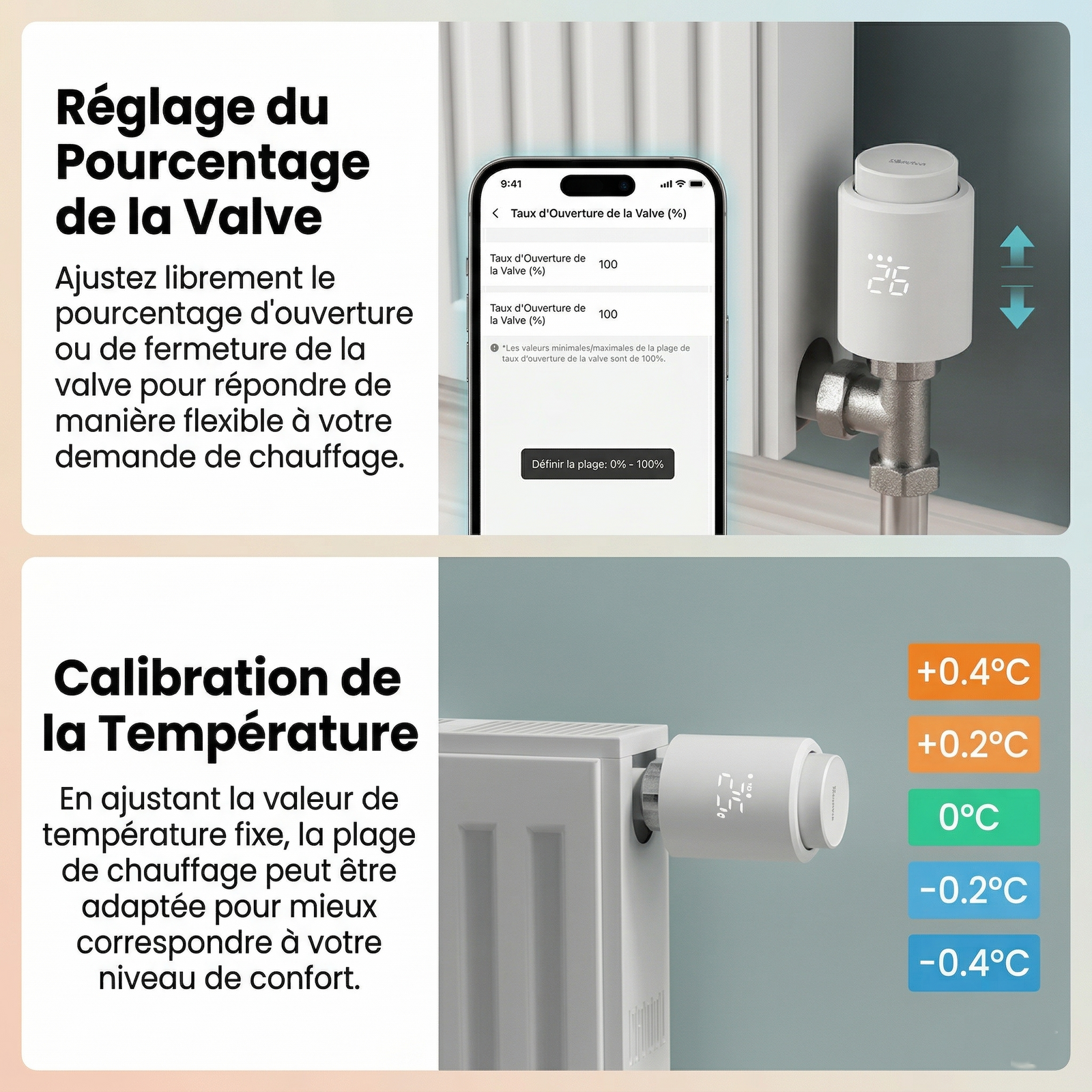 NeoTherm reglage pourcentage et calibrage