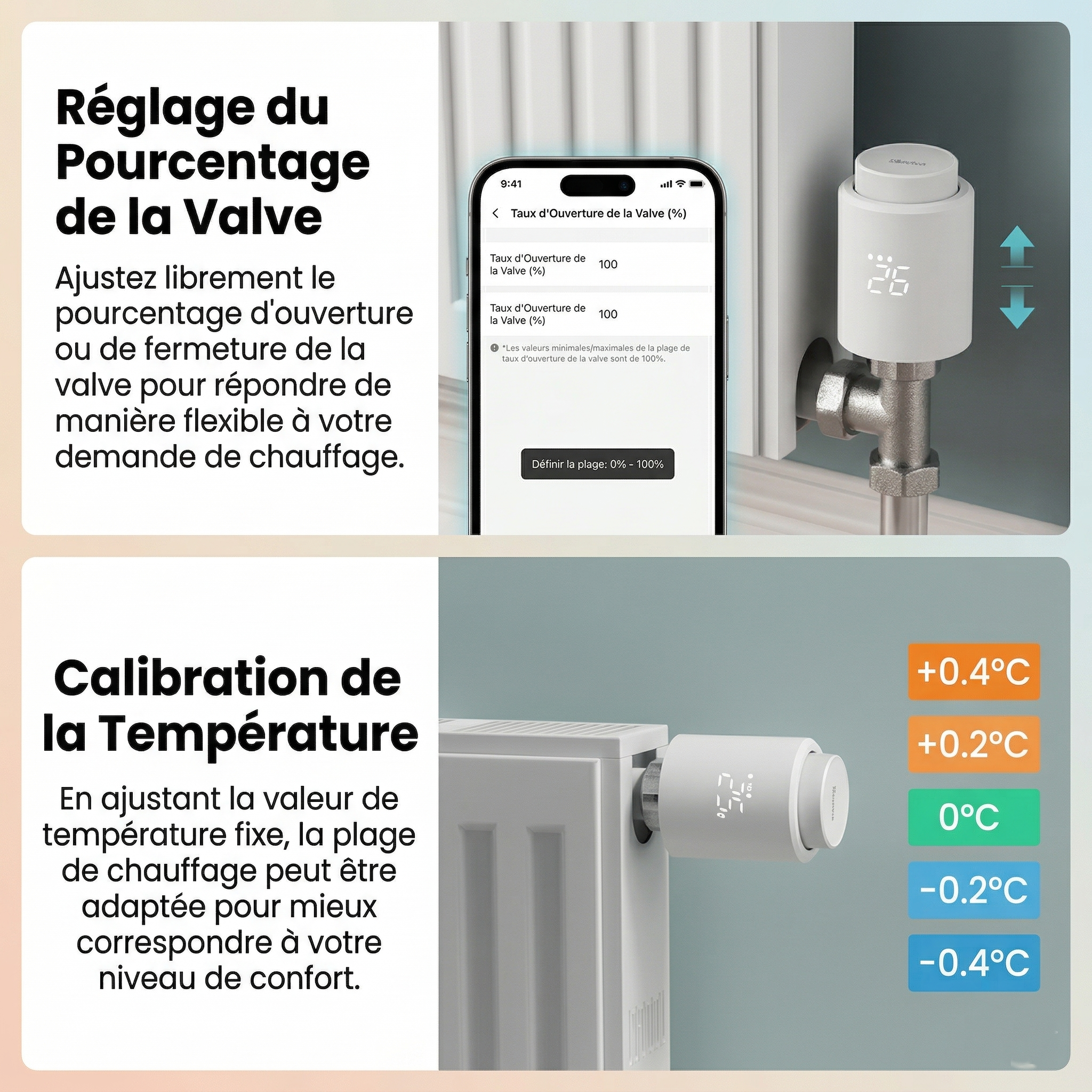 NeoTherm reglage pourcentage et calibrage