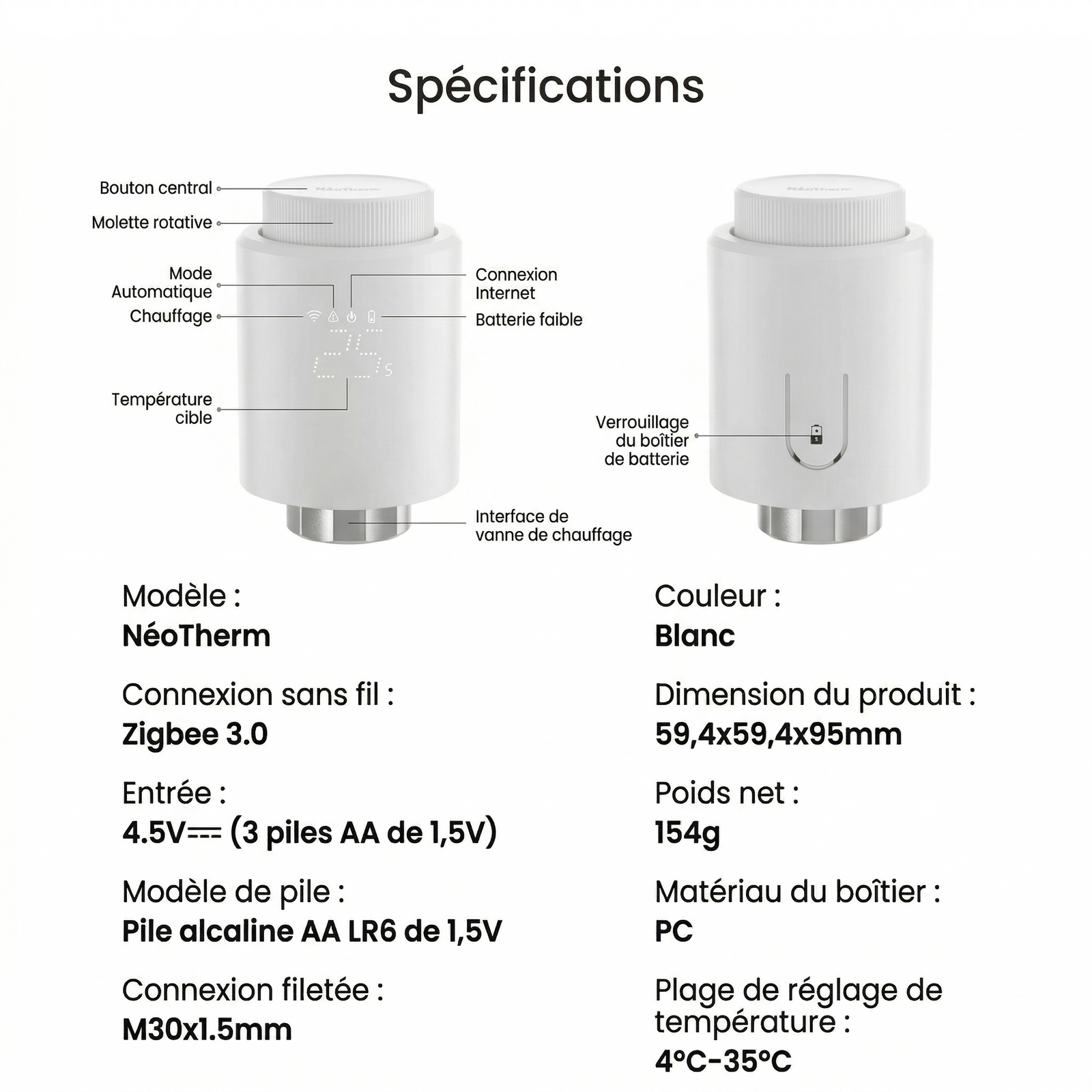 NeoTherm specifications produit