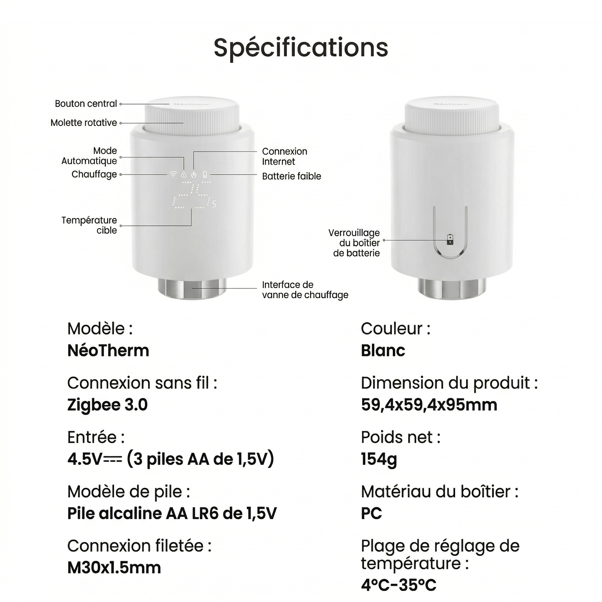 NeoTherm specifications produit