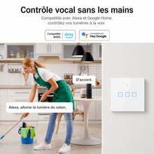 NeoTouch Glass T2/T3 Pro, controle vocal sans les mains avec Alexa et Google Home.