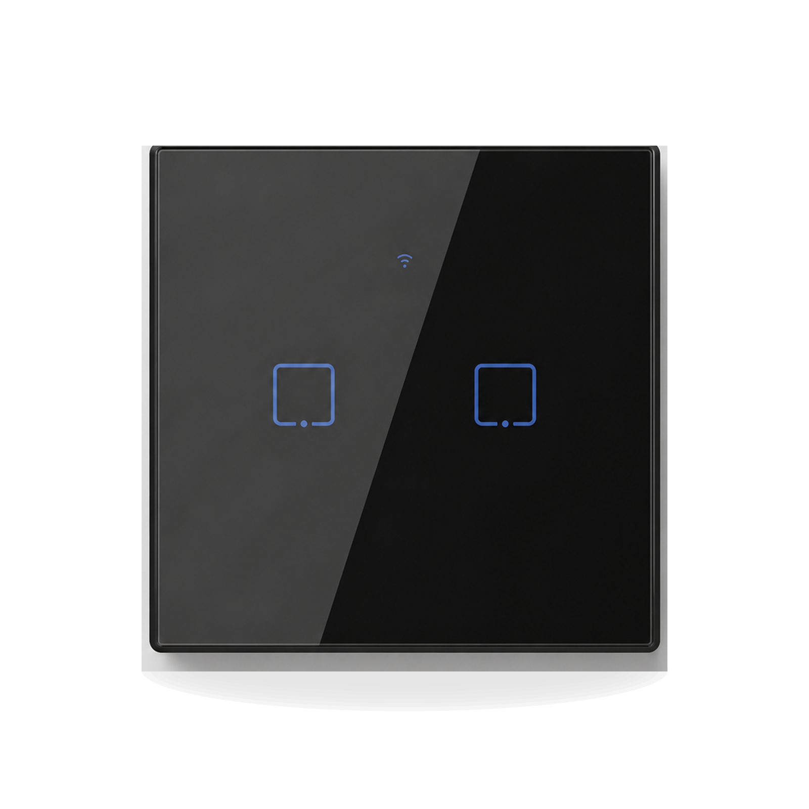 NéoTouch Glass T2/T3 Pro noir à deux canaux, interrupteur tactile WiFi et RF433 standard UK.