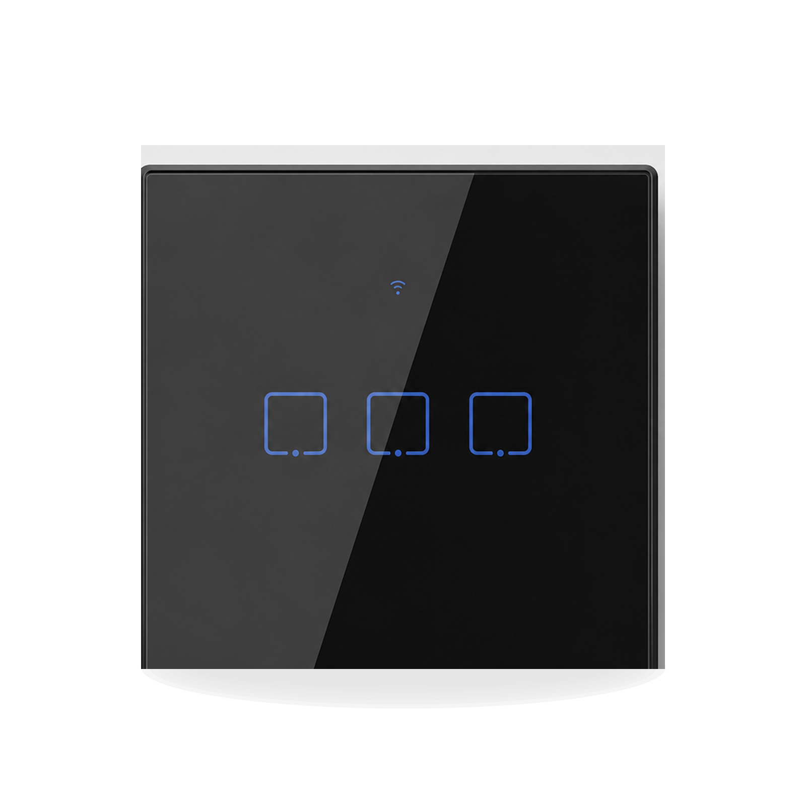 NéoTouch Glass T2/T3 Pro noir à trois canaux, interrupteur tactile WiFi et RF433 standard UK.