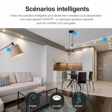 NéoTouch Glass T2/T3 Pro, scénarios intelligents pour automatiser l'allumage et l'extinction des lumières.
