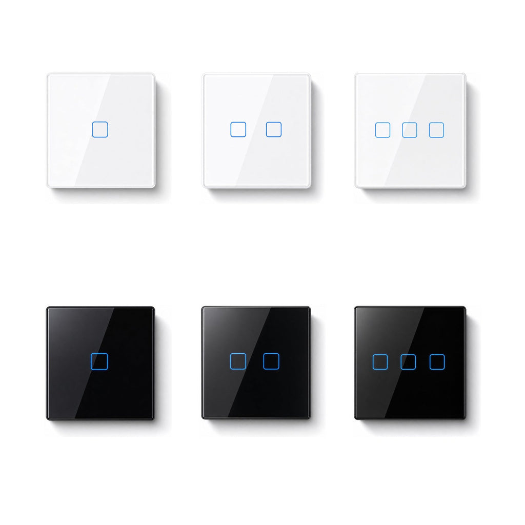 NéoTouch TX Pro interrupteurs tactiles muraux blanc et noir en 1, 2 et 3 voies