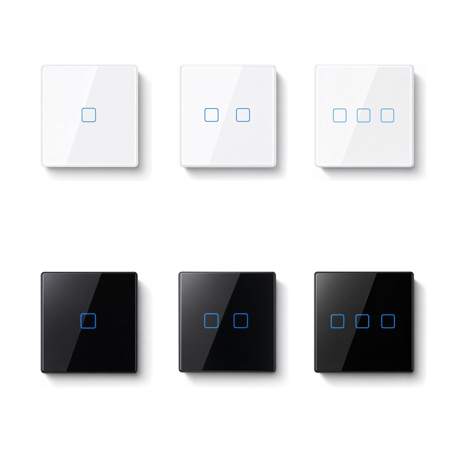 NéoTouch TX Pro interrupteurs tactiles muraux blanc et noir en 1, 2 et 3 voies