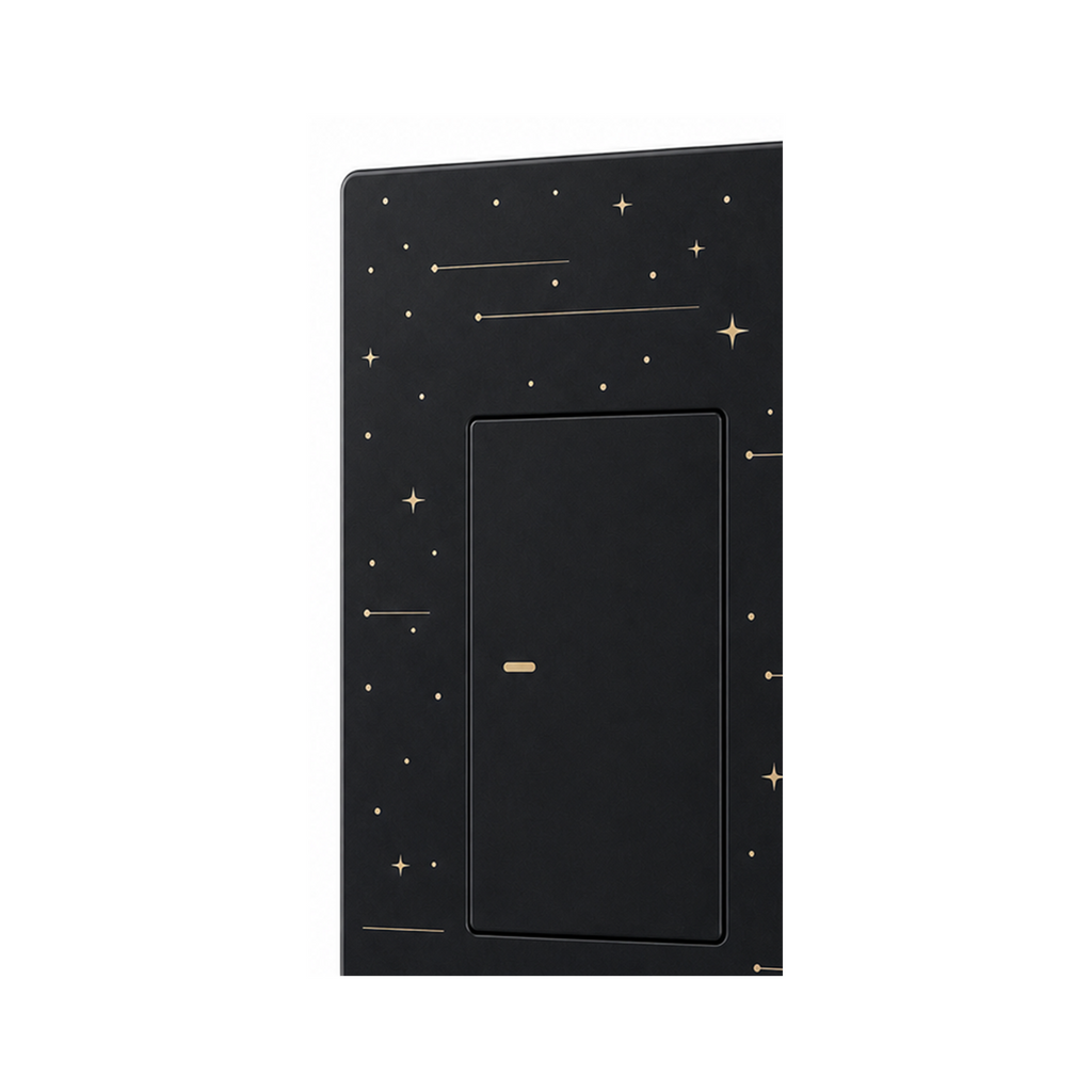 Cache Étoilé noir pour NéoTouch Ultimate T5 Pro un canal sur fond blanc.