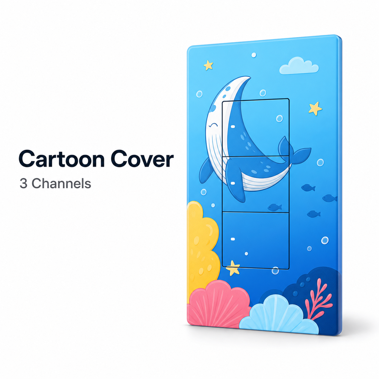 Cartoon ocean replaceable cover for NéoTouch Ultimate T5 Pro three-channel panel