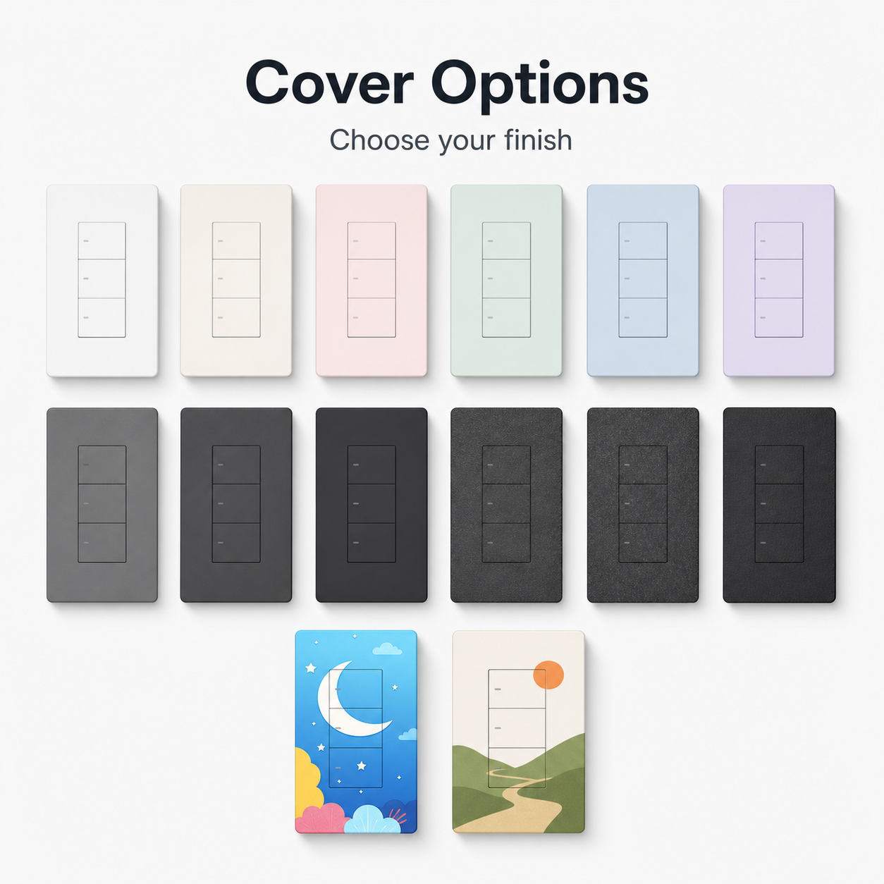 Cover options for NéoTouch Ultimate T5 Pro with matte and illustrated finishes