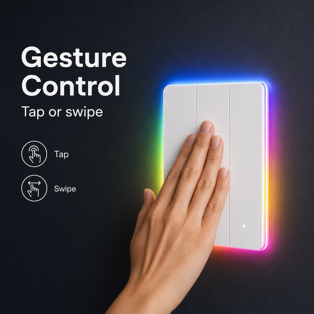 Gesture control hand interaction with NéoTouch Ultimate T5 Pro RGB touch panel
