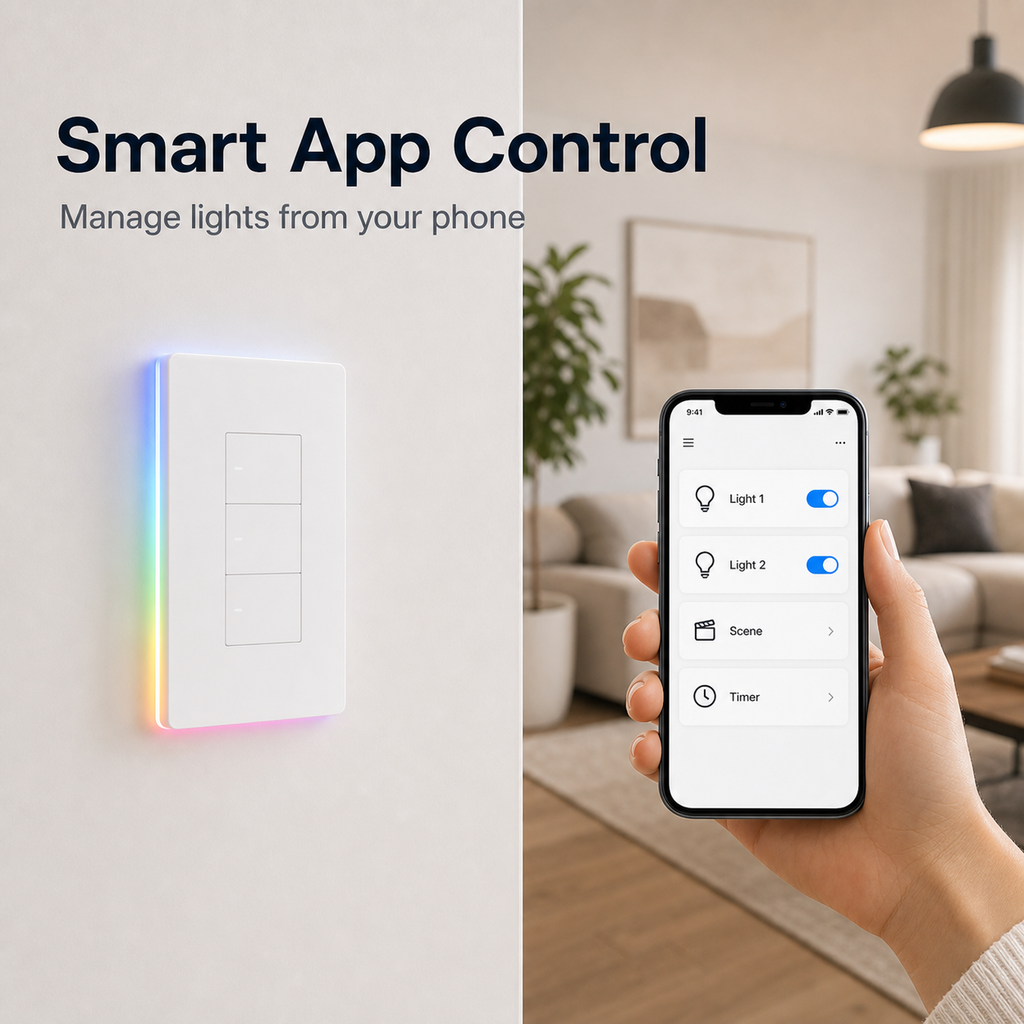 Smart app control scene for NéoTouch Ultimate T5 Pro touch wall panel