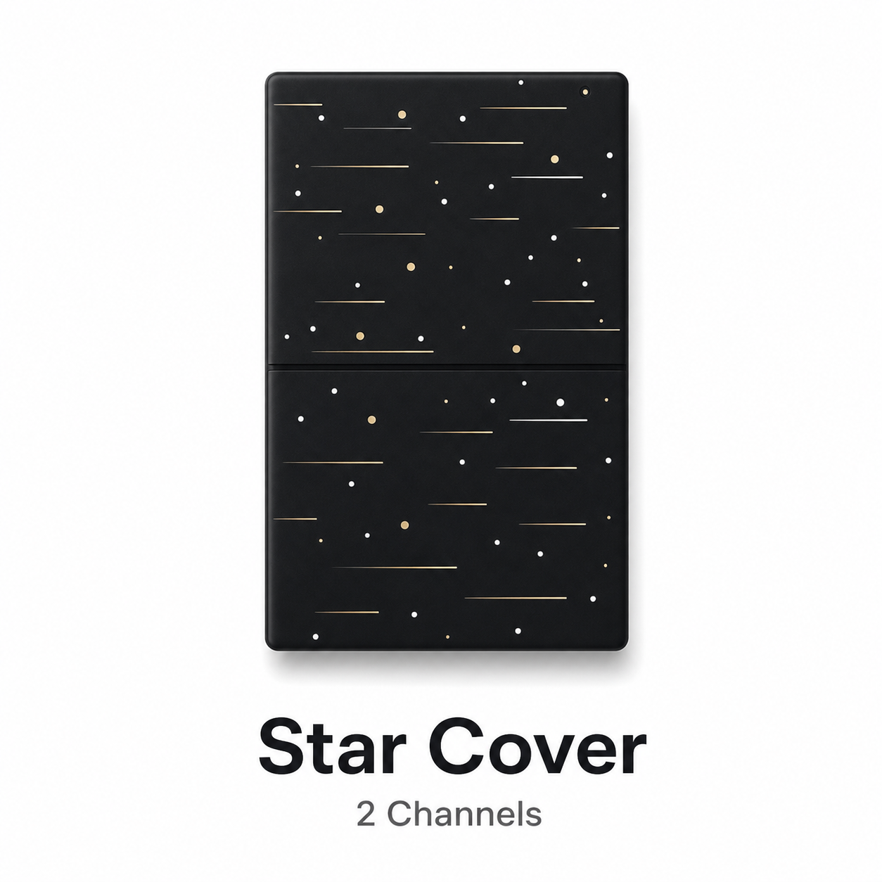 Black star-pattern replaceable cover for NéoTouch Ultimate T5 Pro two-channel panel