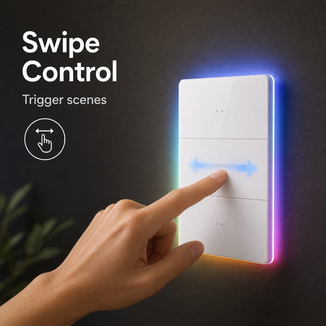 Swipe control interaction on NéoTouch Ultimate T5 Pro wall panel