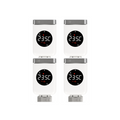 Lot de 4 vannes thermostatiques connectées NéoValve Comfort sur fond studio blanc