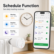 Schedule function app screen for smart radiator thermostatic valve