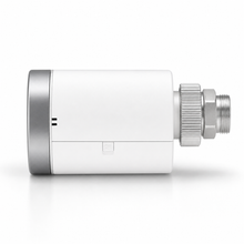 Side profile of smart radiator valve with threaded metal connector