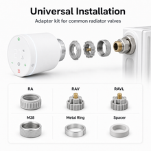 Universal installation adapter kit for smart radiator thermostatic valve