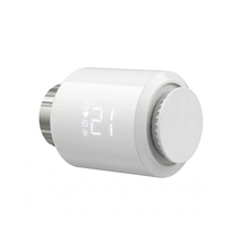 Vanne thermostatique connectée NéoValve Essential Zigbee lot de 1 vue inclinée sur fond blanc studio.