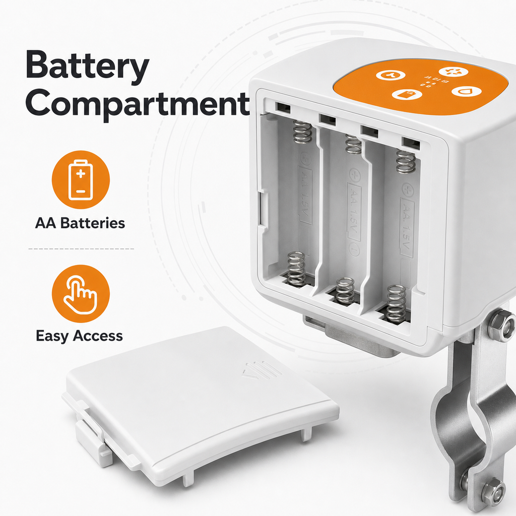 Battery compartment detail for smart valve controller