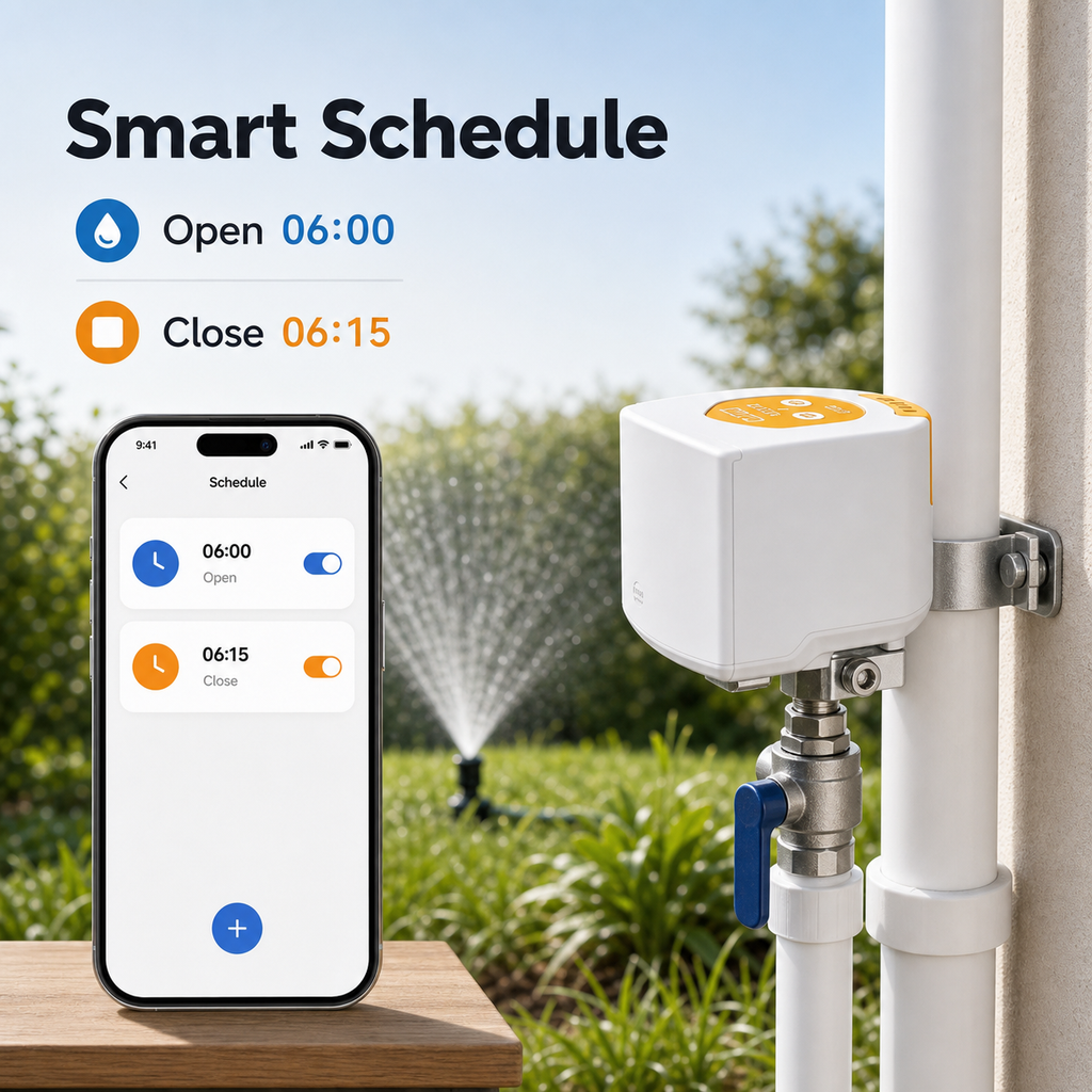 Smart schedule screen for opening and closing the valve