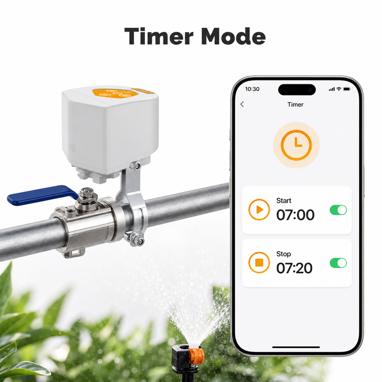 Timer mode schedule for smart valve controller