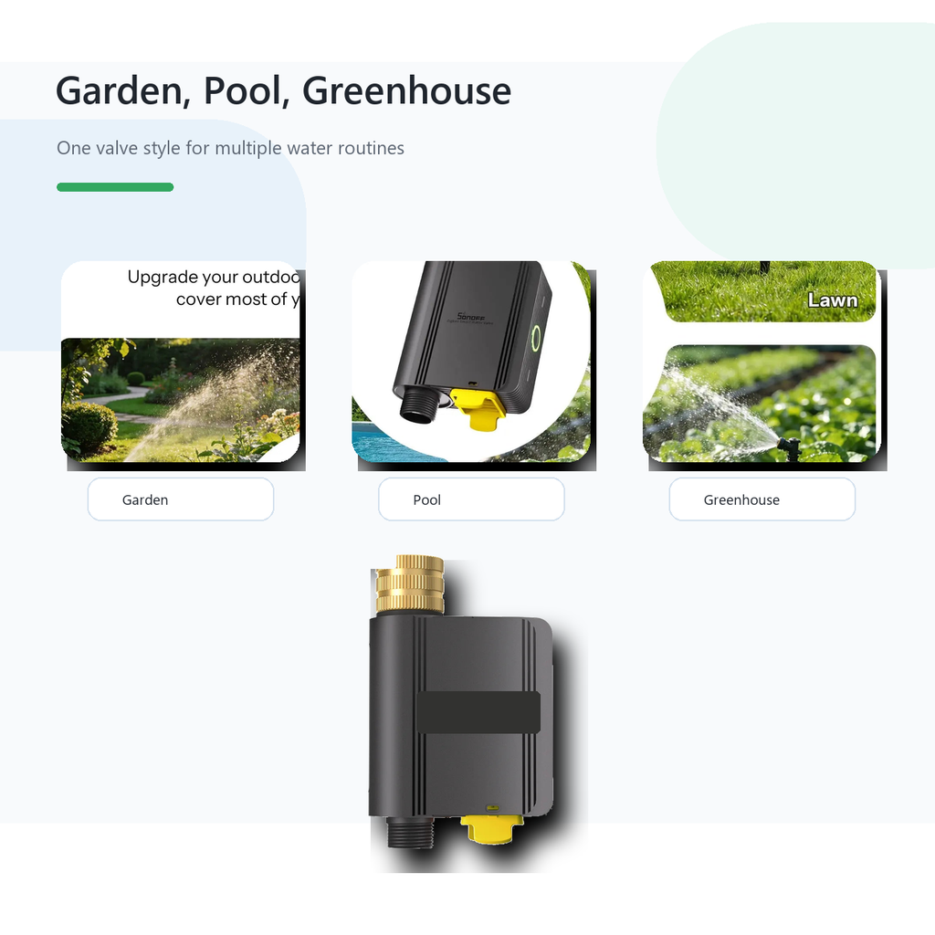 Garden pool and greenhouse use overview for Hydro Lite Pro water valve