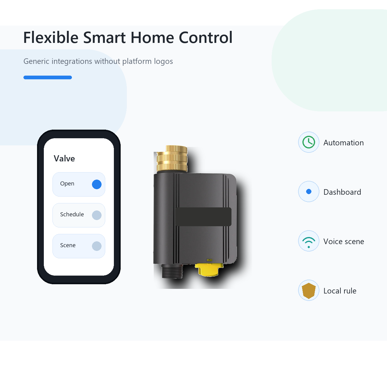 Generic smart home control overview for Hydro Lite Pro Zigbee water valve